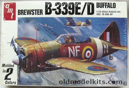 AMT-Matchbox 1/72 Brewster F2A Buffalo / B339D - New Zealand RNZAF or Dutch East Indies Air Force - (Matchbox Molds), 7116 plastic model kit